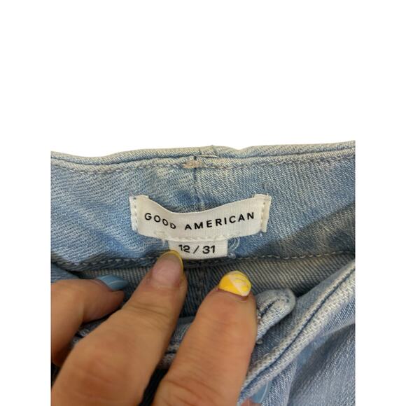 Good American Good Legs Flare Light Wash Jeans Casual Denim Cowboy Rodeo 12/31 - Picture 3 of 5